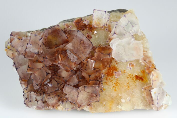 Purple Edge Fluorite Crystals on Quartz - China #182818
